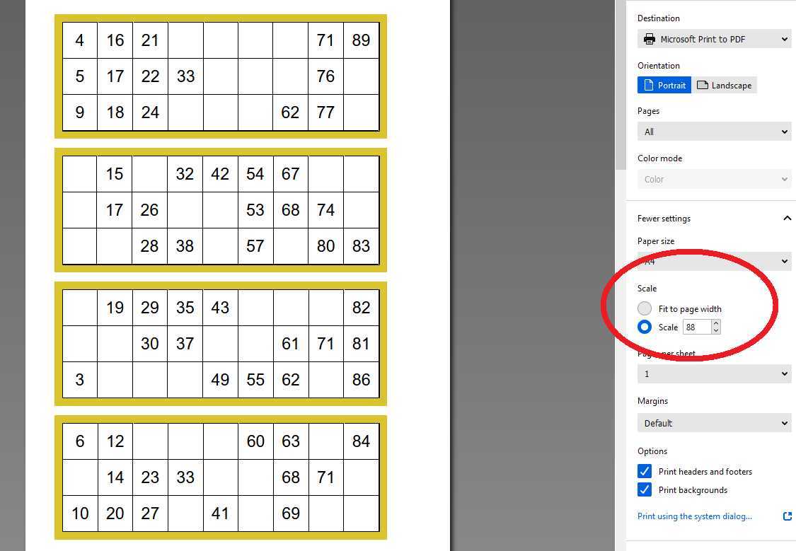 tambola tickets in excel